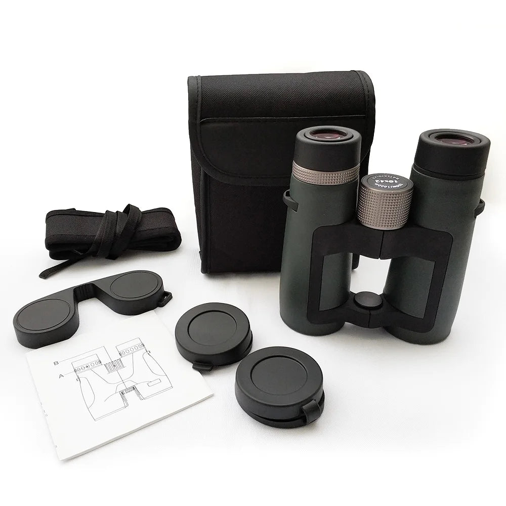 10x42 High Definition ED Binoculars with Large View Lightweight Waterproof Binoculars for Adults Outdoor Bird Watching