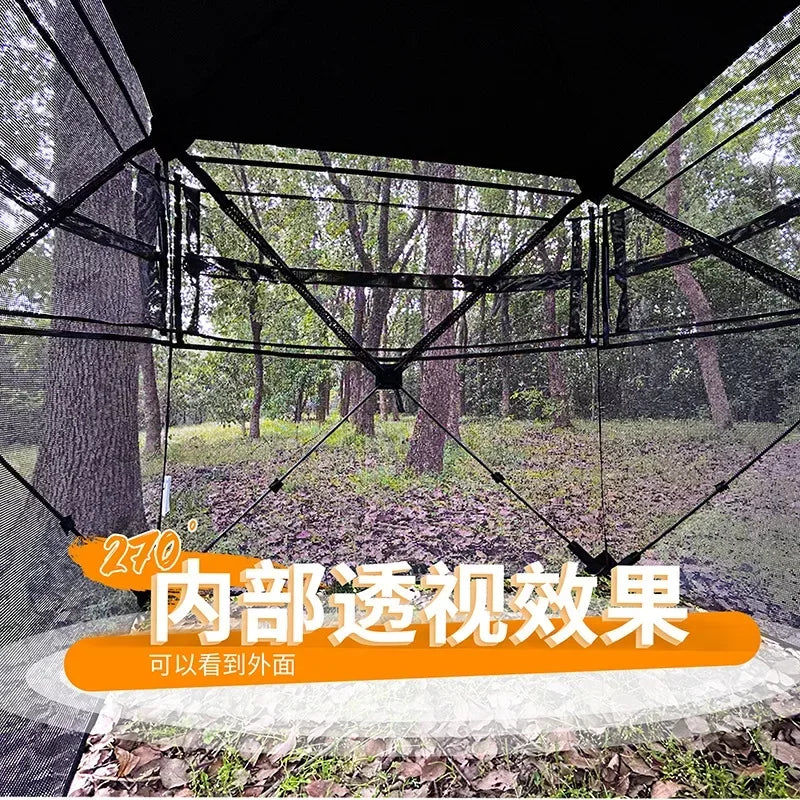 Outdoor 2-3 Person Automatic Camping Hunting Camouflage Tent Portable Watching Bird Spectator Unobstructed Viewing Game Private