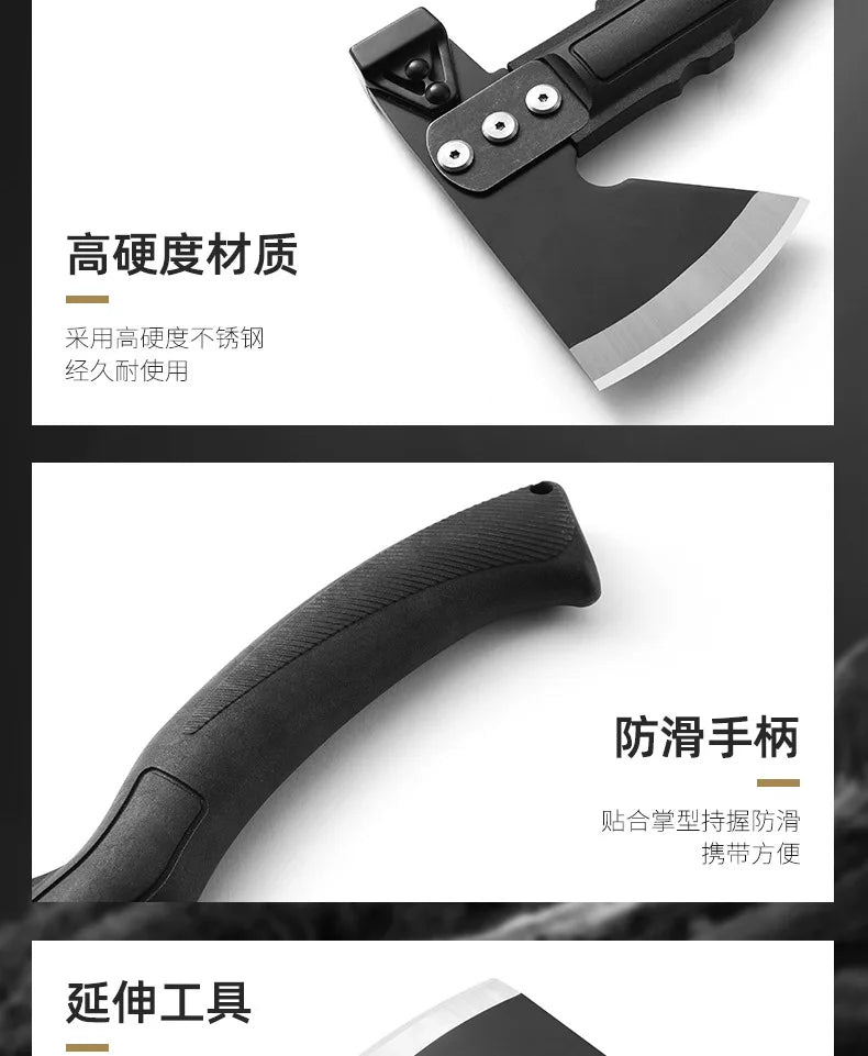 Multi Functional Tactical Axe Outdoor Cutting Axes Self-defense Survival Weapon Field Chopping Tree Chopping Wood Engineer Axe