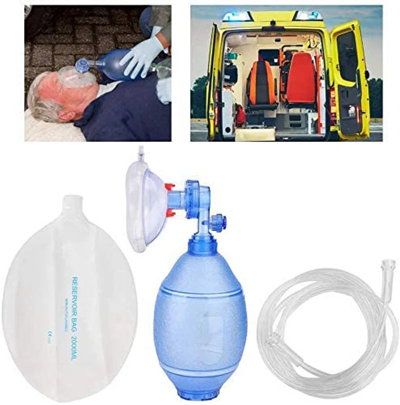 First Aid Manual PVC Adult/Child/Infant Resuscitation Ambu Bags 2000ml/1600ml Reservoir Bag Emergency Self-help Rescue Tool