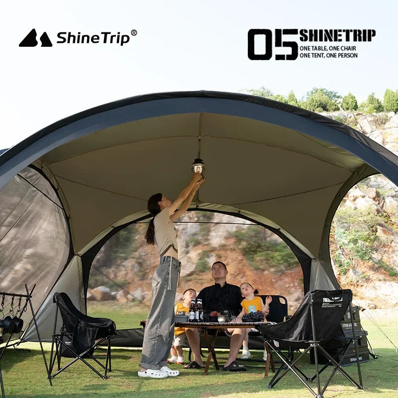 ShineTrip Outdoor Round Dome Canopy Tent Multiplayer Waterproof Sunproof Camping Oversized Enclosure Fabric  Mesh Dome Set