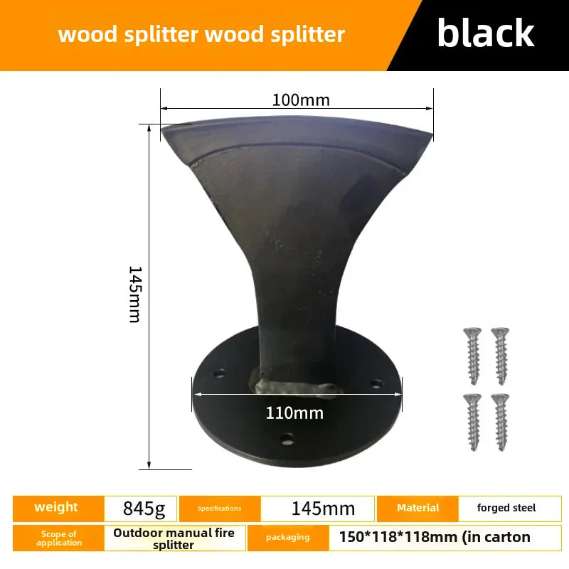 New Manual Wood Splitting Axe Tool Orange Black Splitter One Character Divider Wood Chopping Tool Efficient Practical