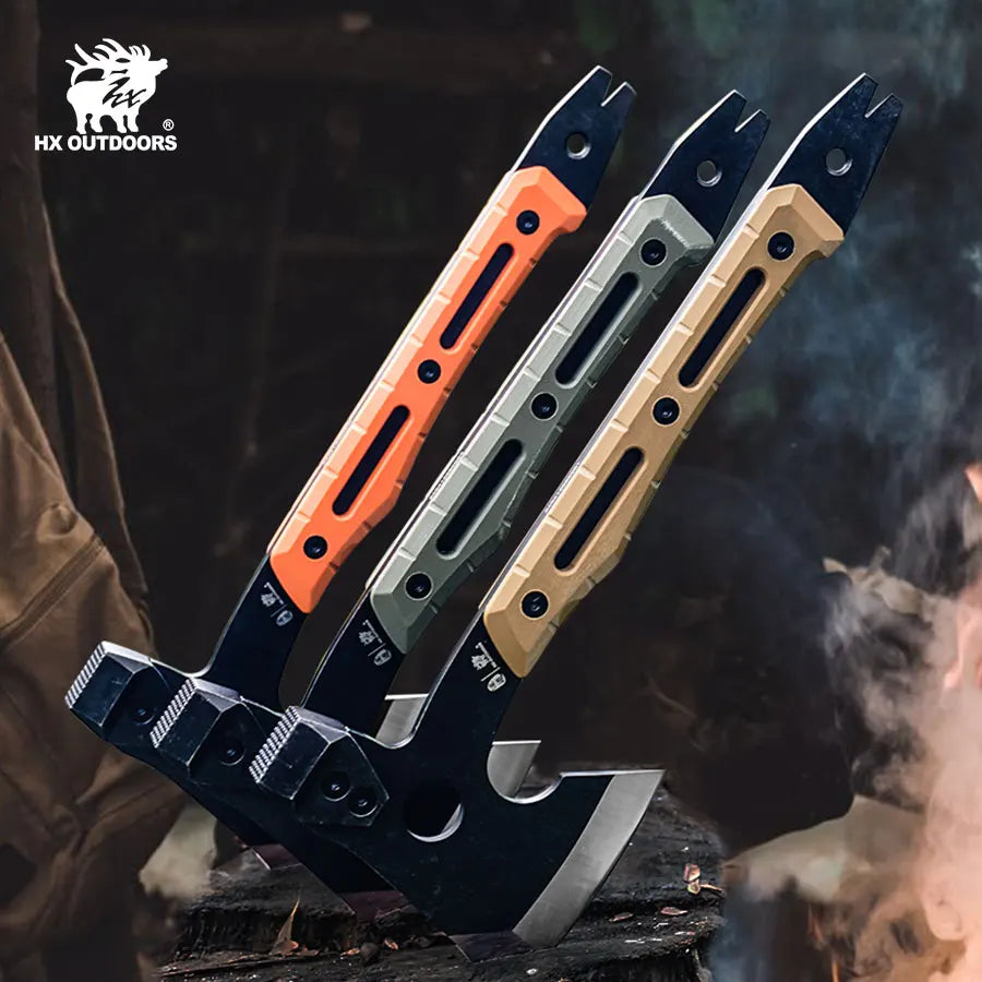 HX OUTDOORS Fire War Full Tang Camping Survival Touris Axe Hatchet Tactical  Multifunctional Hunting Tools Tomahawk Hammer