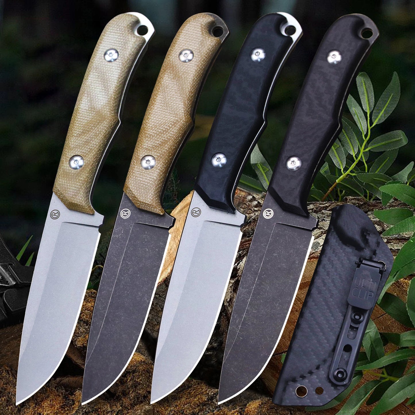 RSA C.R(Backpackers) 12C27 Steel Full Tang Hunting Knife, carbon fiber/linen handle survival Knife, EDC Jungle Knife