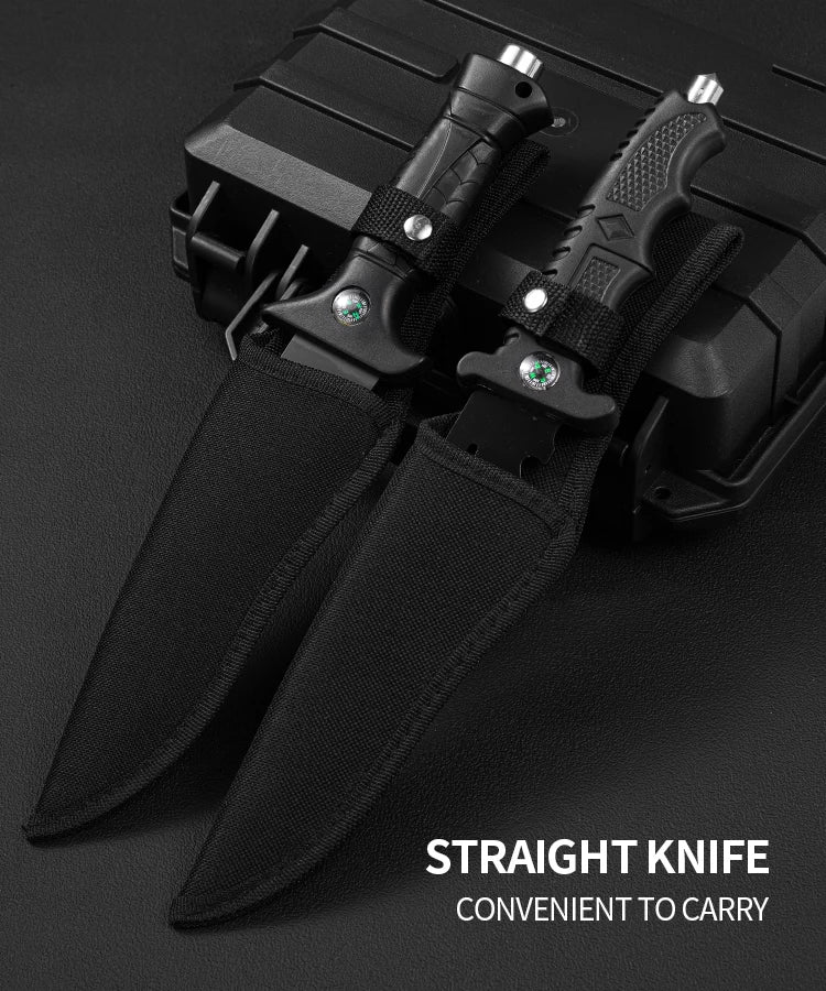 Outdoor sharp straight knife, black large knife, knife, mountaineering knife, multi-function survival knife, self-defense knife