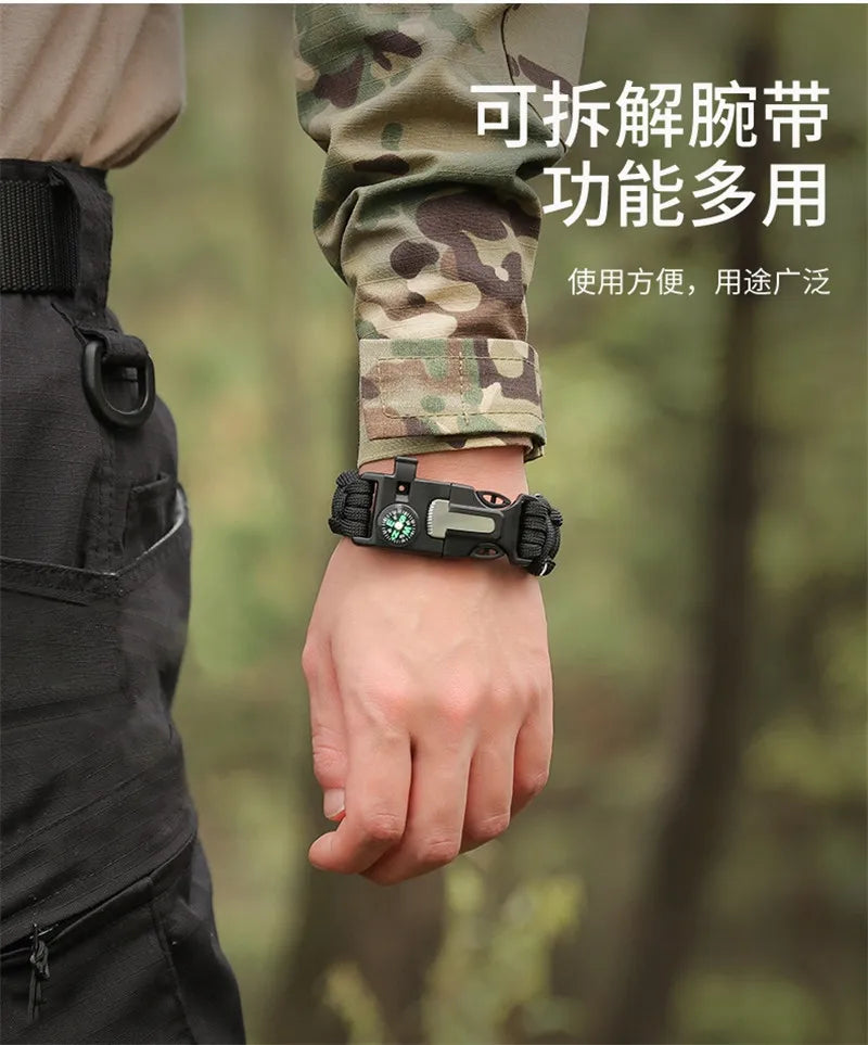 Outdoor Multi-function Paracord Survival Bracelet Men Women Camping Adventure Emergency Rescue Survival Rope Bracelet