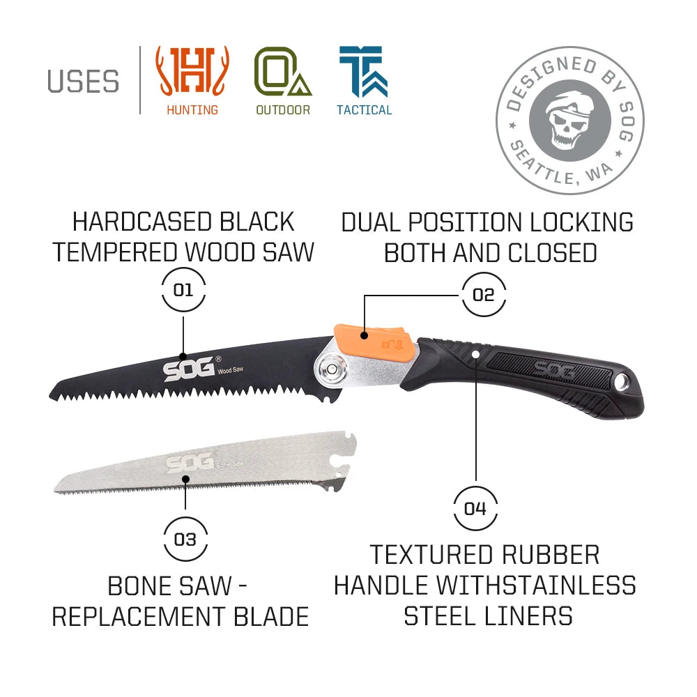 SOG FOLDING SAW Mini Manual Tool for Wood Hunting With Blades Portable Garden Hand tools Tourist Outdoor Survival Camping Gear