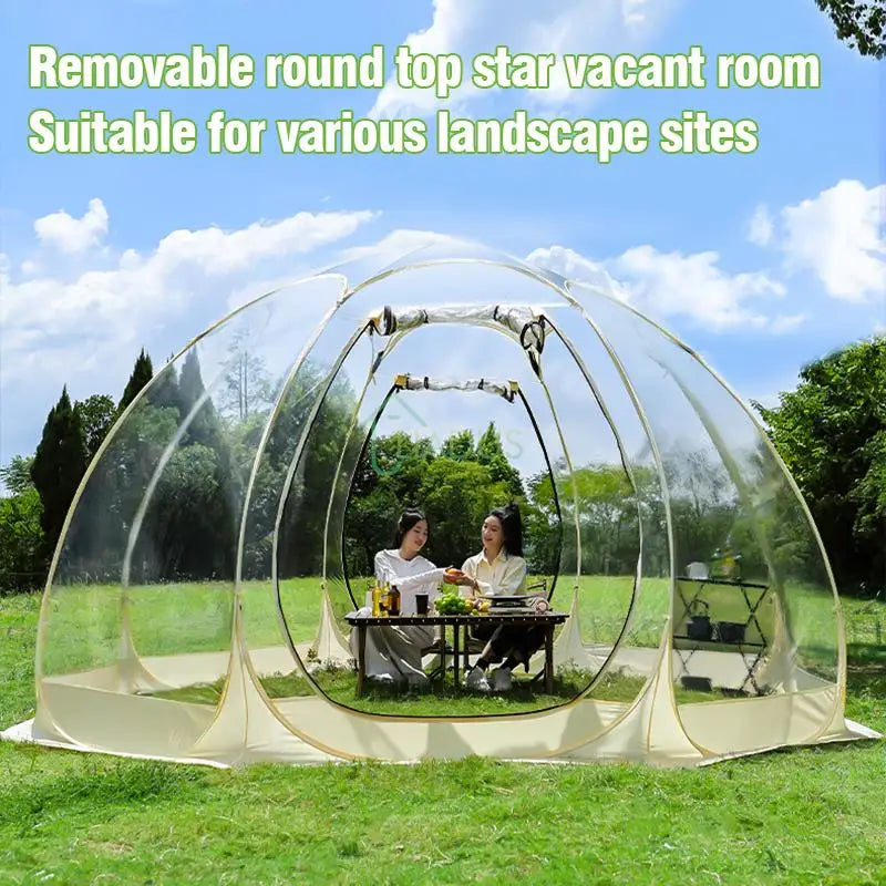 Camping Tent Star Transparent Folding 4-8 Person Portable Spherical Tent Outdoor Thickening Rain/Windproof Quick Opening Tent