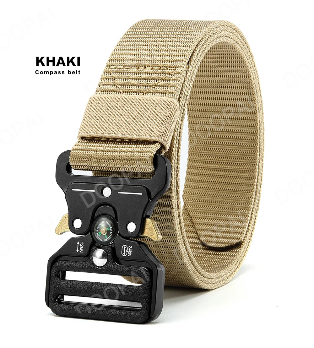 Doopai Men's Belt Army Outdoor Hunting Compass Tactical Multi Function Combat Survival Marine Corps Canvas Nylon Luxury Belts