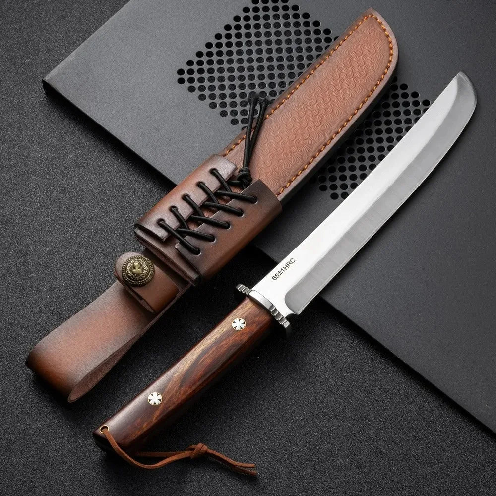 Outdoor camping knife, wood-chopping camping knife, adventure hiking knife, survival knife, high-hardness cleaver, hunting knife