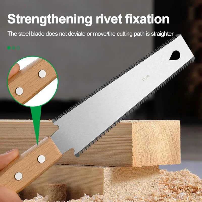 Japanese Style Hand Saw Single/Double Sided Fine Tooth Wood Saw SK5 Steel Flexible Hand Saw Garden Hand Tool for Woodworking