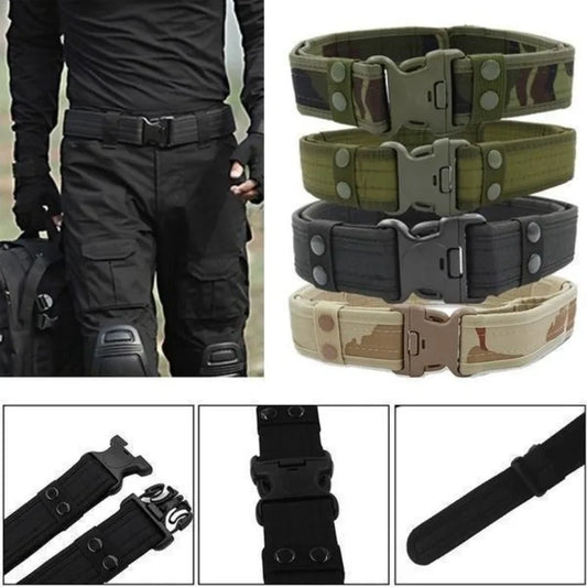 1pc Camouflage Men's Belt Adjustable Outdoor Heavy Duty Combat Nylon Webbing Belt Perfect For Mountains-climbing Fishing Hiking