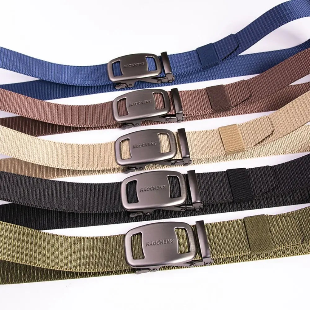 1PC Fashion Man Belt Outdoor Tactical Nylon Buckle Canvas Braided Belt Business Casual Quick Dry Belts