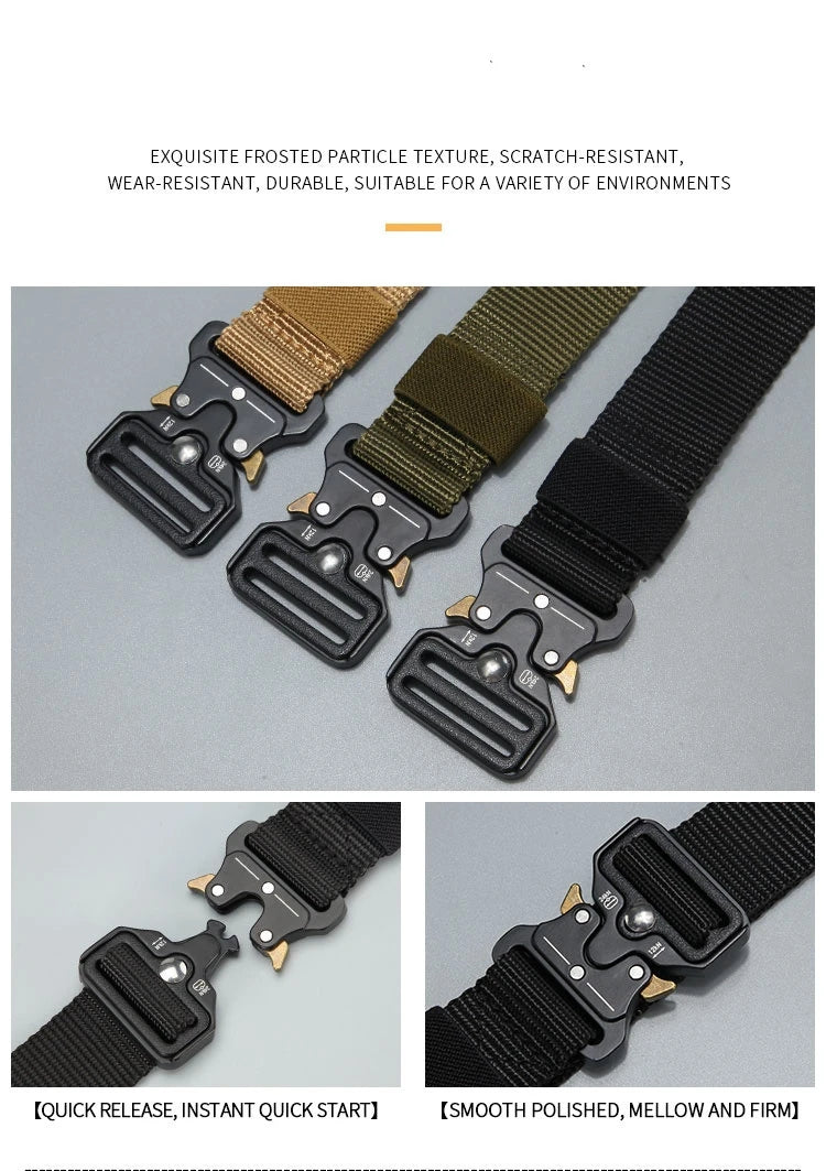 Men's Belt Outdoor Hunting Tactics Belt Multi functional Buckle Nylon Belt High Quality Marine Corps Canvas Belt