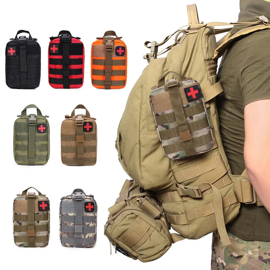 First Aid Kit Camping Tactical Medical EDC Pouch Emergency Survival Kit Outdoor Hunting Medical Bag 1000D Nylon Bag Waist Pack