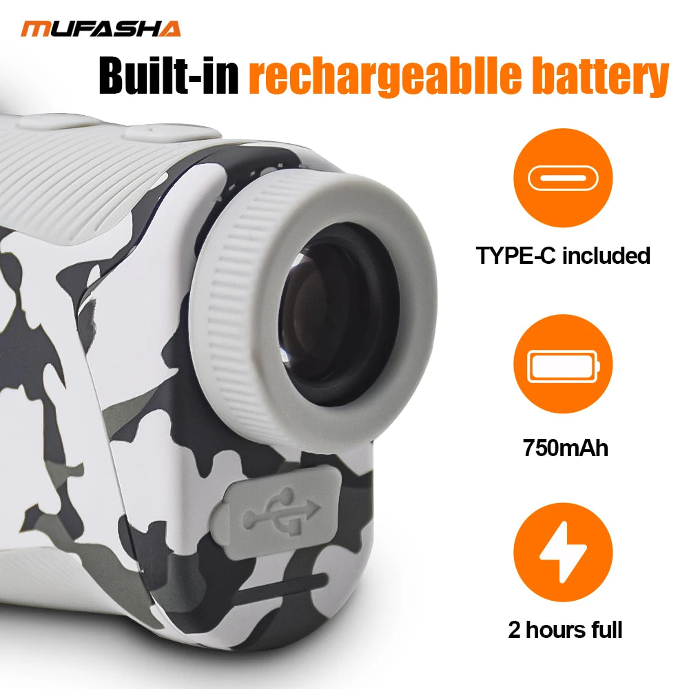 MUFASHA-High Accuracy Laser Rangefinder, Angle Measurement, Height Measurement, 6X Magnification, Li-Ion Battery, 3000m