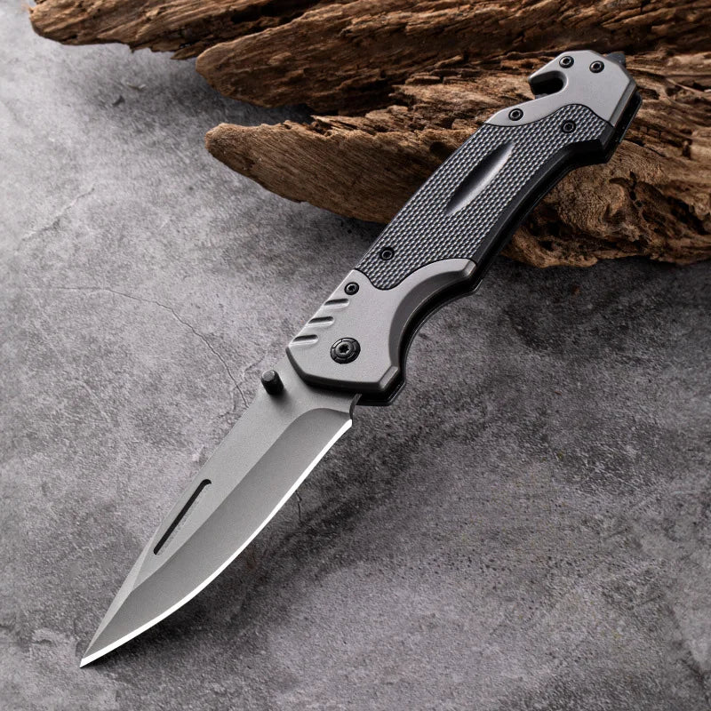 Outdoor Stainless Steel Folding Knife High Hardness Portable EDC Camping Pocket Knife Hiking Travel Self Defense Survival Knife