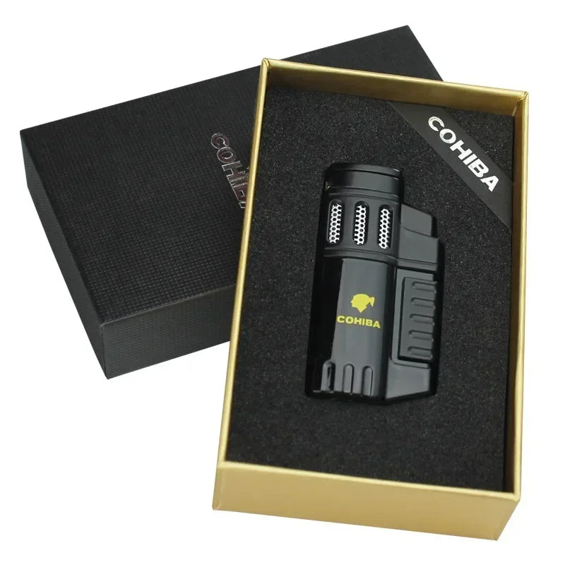 New COHIBA Lighter High Power Blue Flame Cigar Creative Lighter Torch Outdoor  Barbecue for Camping Taste Men's Gifts