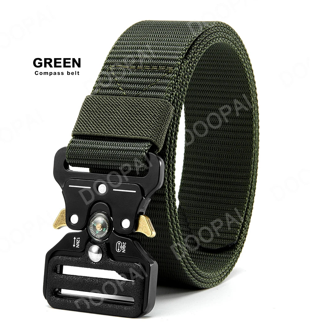 Doopai Men's Belt Army Outdoor Hunting Compass Tactical Multi Function Combat Survival Marine Corps Canvas Nylon Luxury Belts