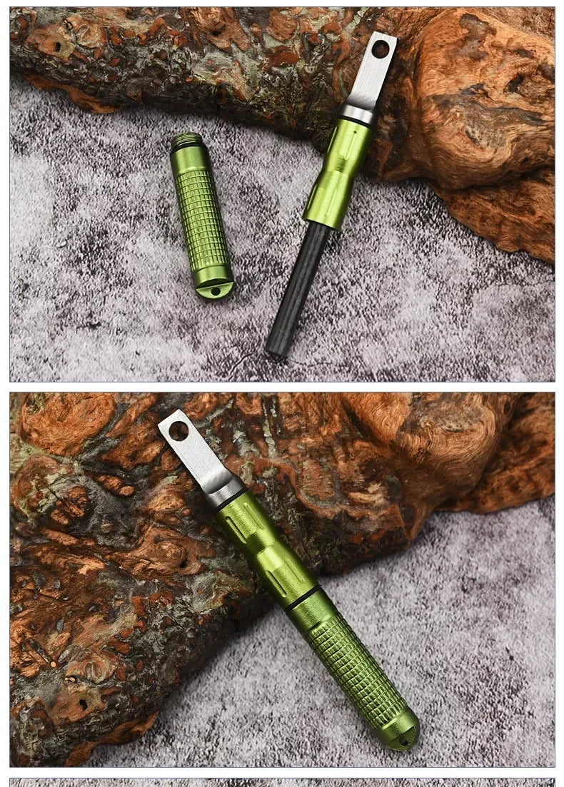 Outdoor survival waterproof lighter portable outdoor adventure survival camping ignition solid lighter tool