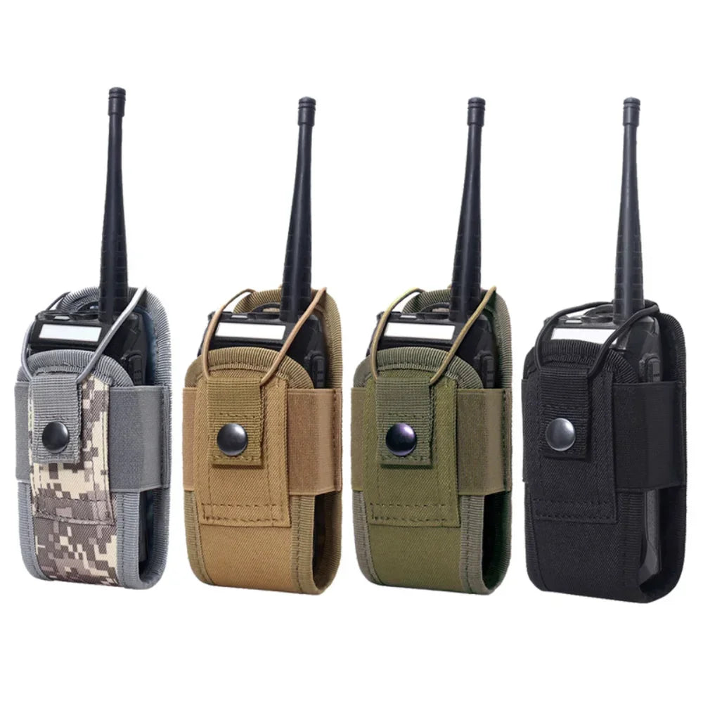 Molle Radio Walkie Talkie Pouch Waist Bag Holder Pocket Portable Interphone Holster Carry Bag for Hunting Camping