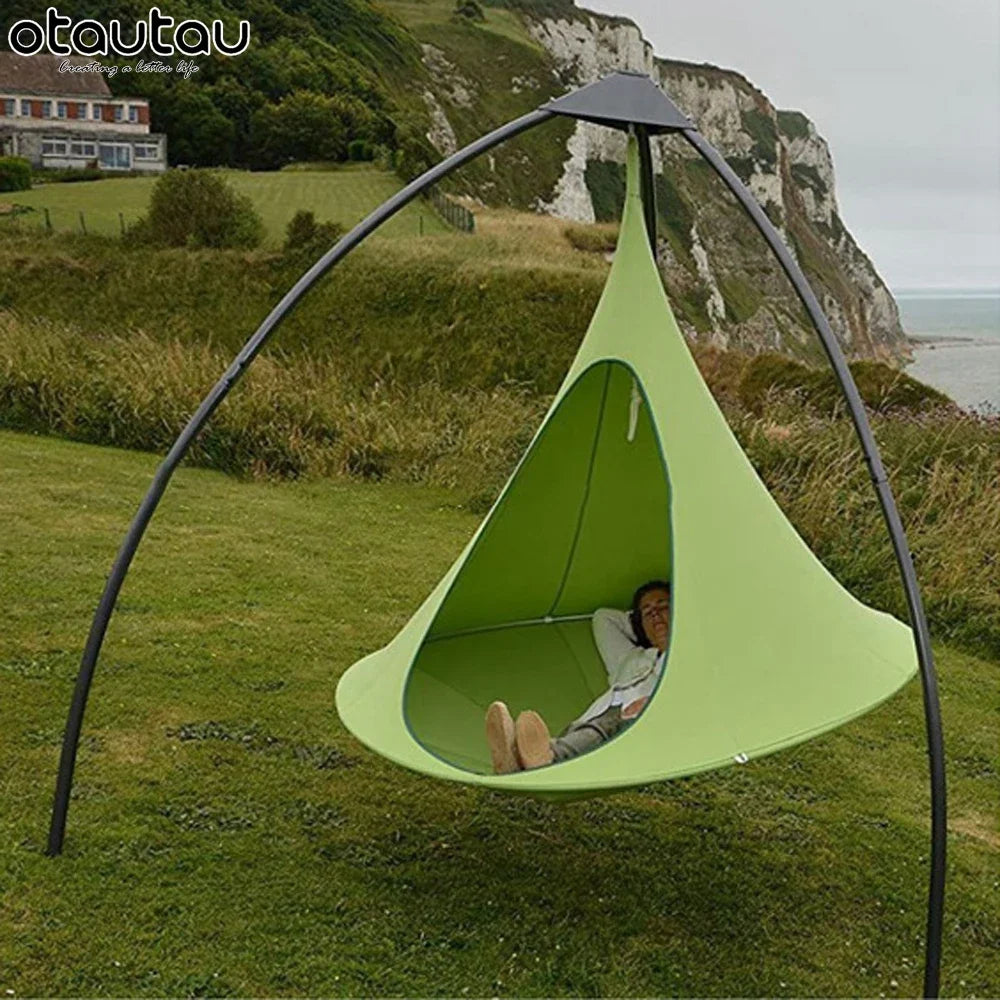 OTAUTAU Outdoor Hammock Tent Bed Hanging Swing Teepee Tree Hamaca Garden Camping Children Bedroom Room Gym Fitness Beds DC001