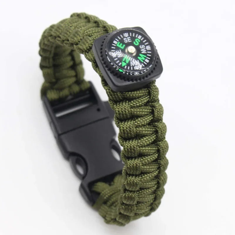 Survival Bracelet Multifunction Paracord Wristband Loud Whistle Emergency Compass Bracelet Outdoor Tools For Camping Hiking