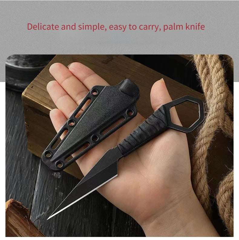 New 5CR15MOV stainless steel mini necklace straight knife, outdoor camping self-defense knife, EDC portable tool knife