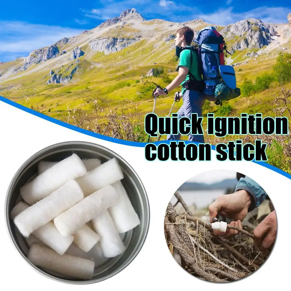 Outdoor Camping Paraffin Swab Survival Fire Starting Starter Tool Cord Gear Rope Fire Kit Waxbraided Natural Tinder Camping I9E2