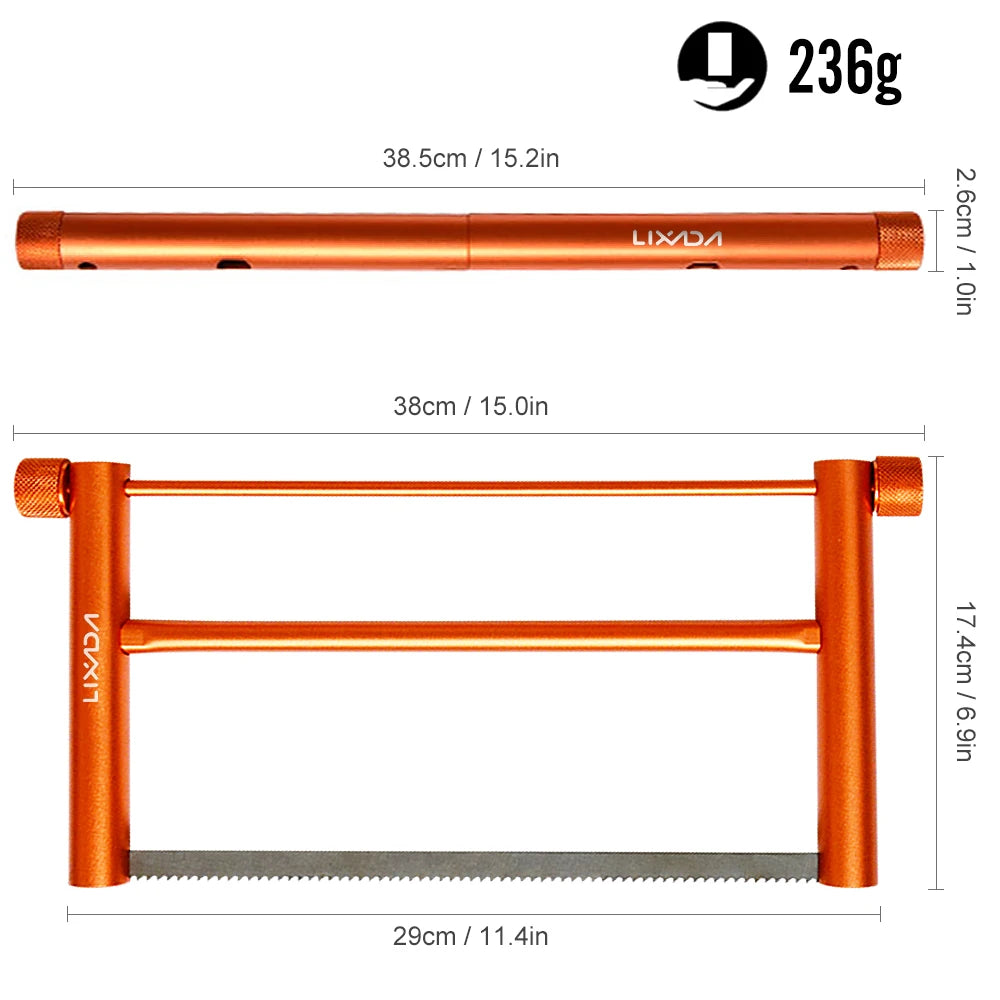 Lixada Multifunctional Folding Wood Saw Aluminium Alloy Hand Saw Portable Mini Garden Bucksaw for Outdoor Camping Equipment 2022