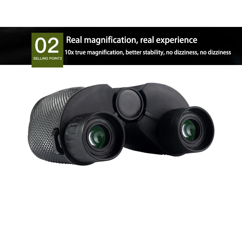 10X25 HD Binoculars Mini Portable Telescope BAK4/FMC Coated Binoculars Outdoor Bird Watching Hunting Travel Camping Ball Game