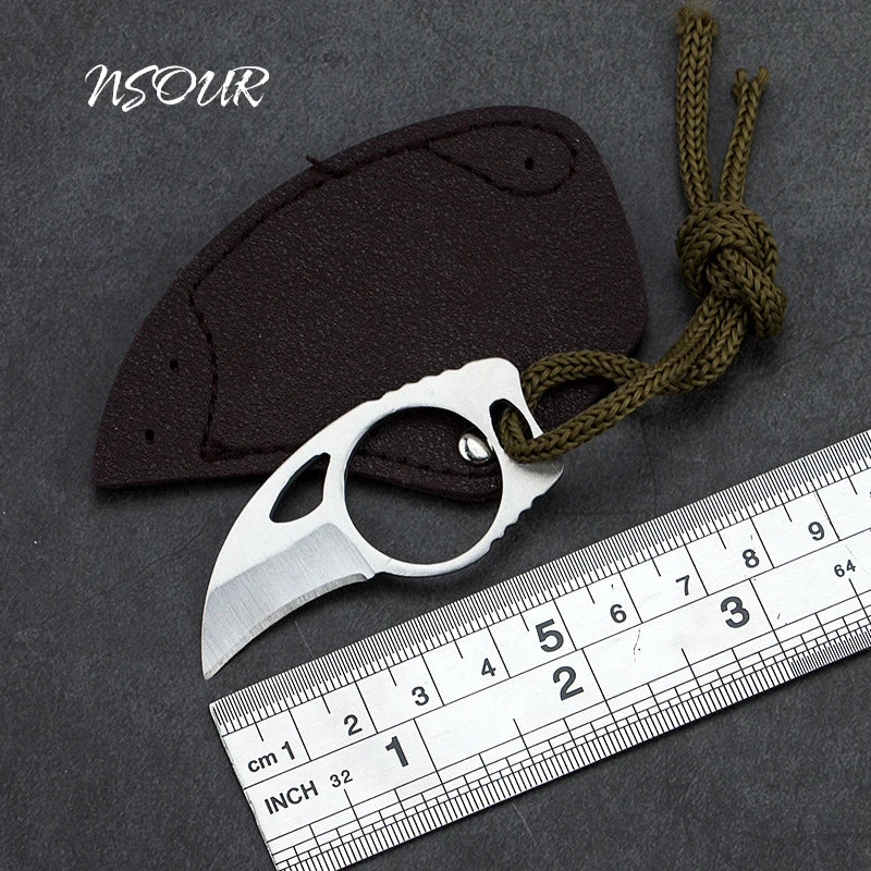 Necklace knife portable self-defense pendant unboxing stainless steel portable outdoor knife survival knife non foldable knife