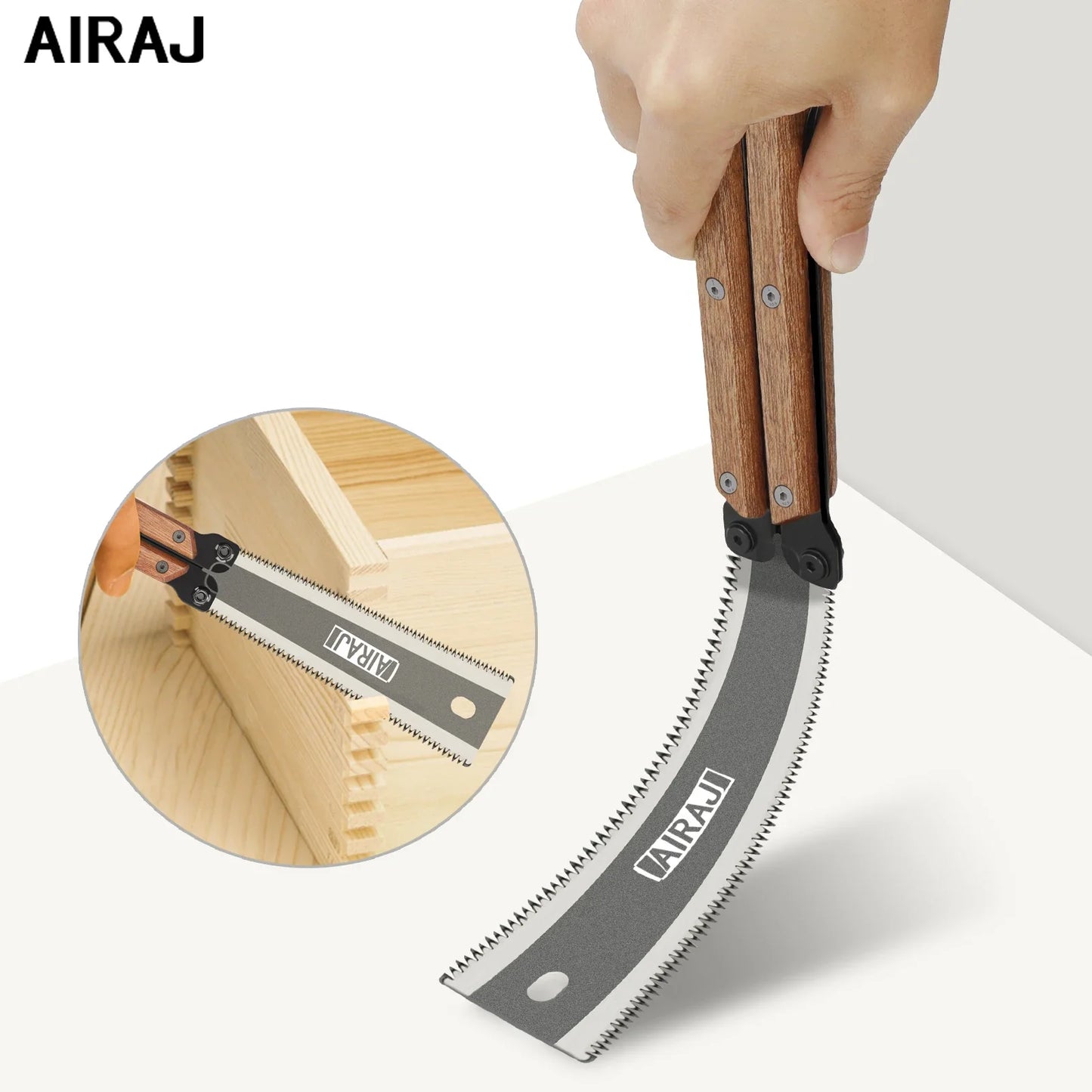 AIRAJ Folding Hand Saw SK5 Steel Wear-Resistant and Durable Survival Saw Woodworking Specialized Small Portable Gardening Tools