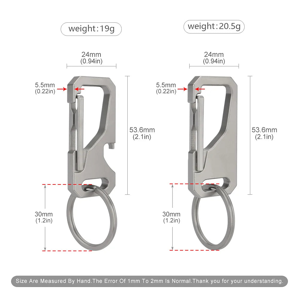 Lightweight Portable Titanium Alloy Buckle Hang Waist Key Chain Outdoor Tool EDC