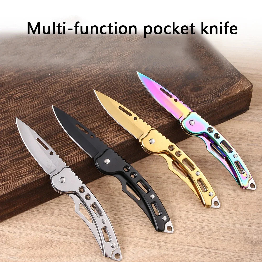 Stainless Steel Keychain Folding Knife Outdoor Carrying Knife Mirror Sharp Pocket Knife Fruit Knife Folding Knife Outdoor Tool