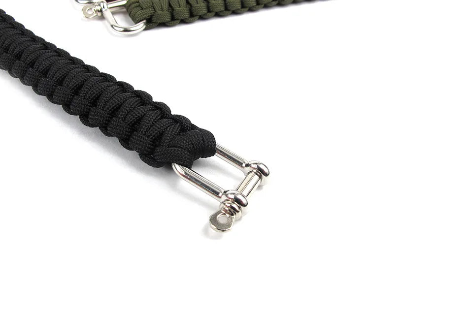 Outdoor Survival Paracord Bracelet with Alloy U-shape Buckle Emergency Carabiner Tools Camo Braided for Men Women Camping Hiking