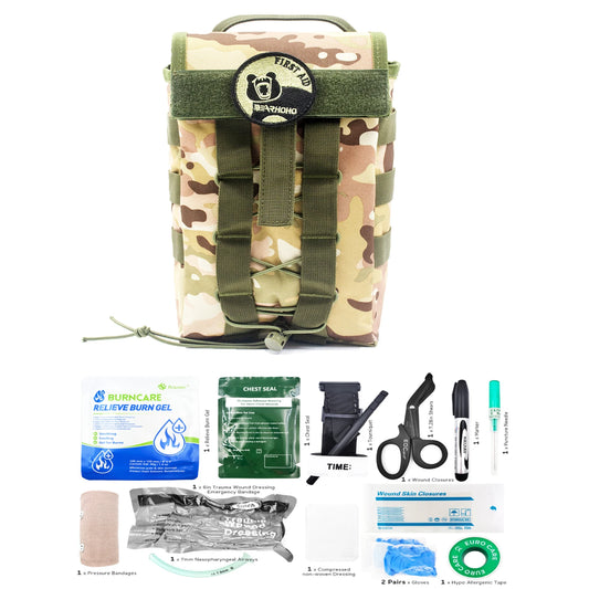 Trauma Care Kit First Aid Kit Emergency Survival Kit Tourniquet Wound Dressing Bandage Pouch For Camping Hiking Training Sports