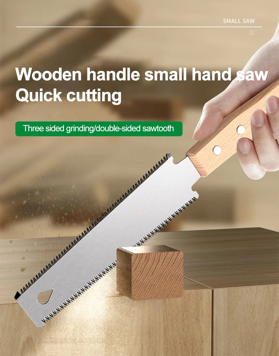 Japanese Style Hand Saw Single/Double Sided Fine Tooth Wood Saw SK5 Steel Flexible Hand Saw Garden Hand Tool for Woodworking