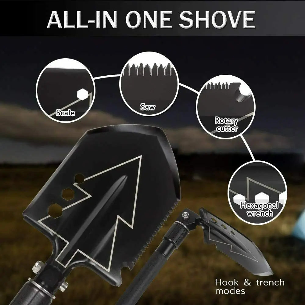 Folding Camping Ax Shovel Set Portable Multi-Function Tool Survival Kits Military Shovel Outdoor Ax With Tactical Waist Pack