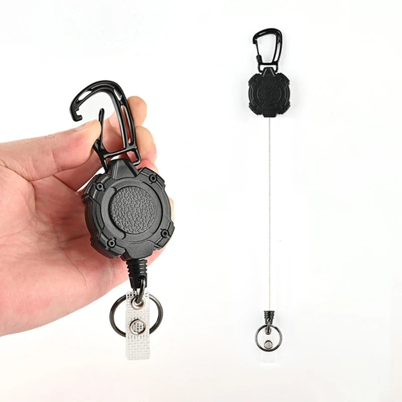 Anti-theft Retractable Keychain Retractable Hook Keychain Stainless Steel Rope Keyholder Keyring Accessories 80cm