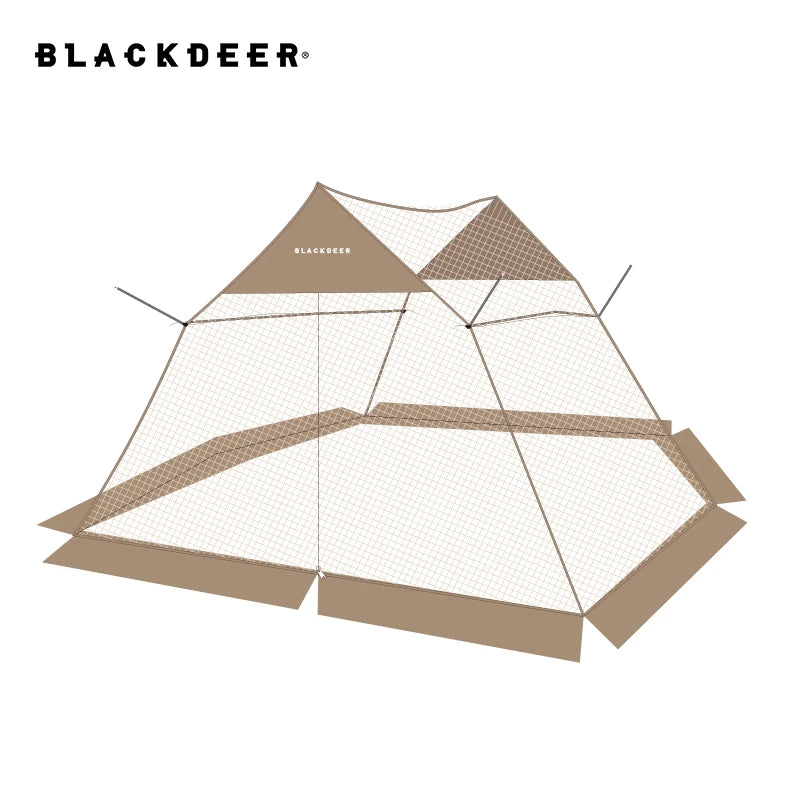 BLACKDEER Summer Canopy Anti-mosquito Mesh Tent 5-8 People Field Camping Picnic Ventilation Tent