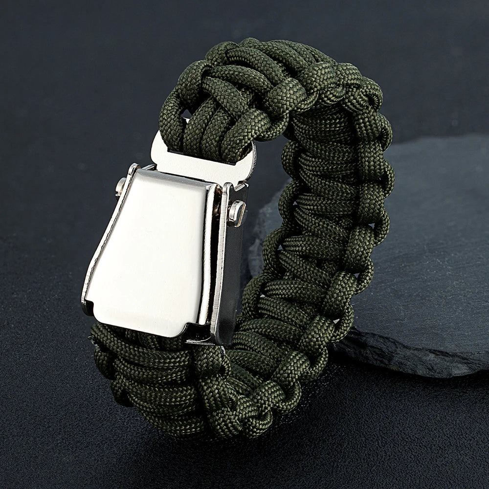 High-strength Paracord Bracelet Outdoor Rock Climbing Emergency Survival Rope Wristband Bracelets Stainless Steel Buckle