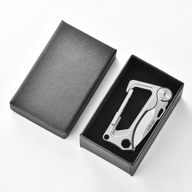 Titanium Alloy Buckle Outodoor Tool Multifuncational EDC Portable Keychain Unboxing Cutter Camping Hiking Survival Tool with BOX