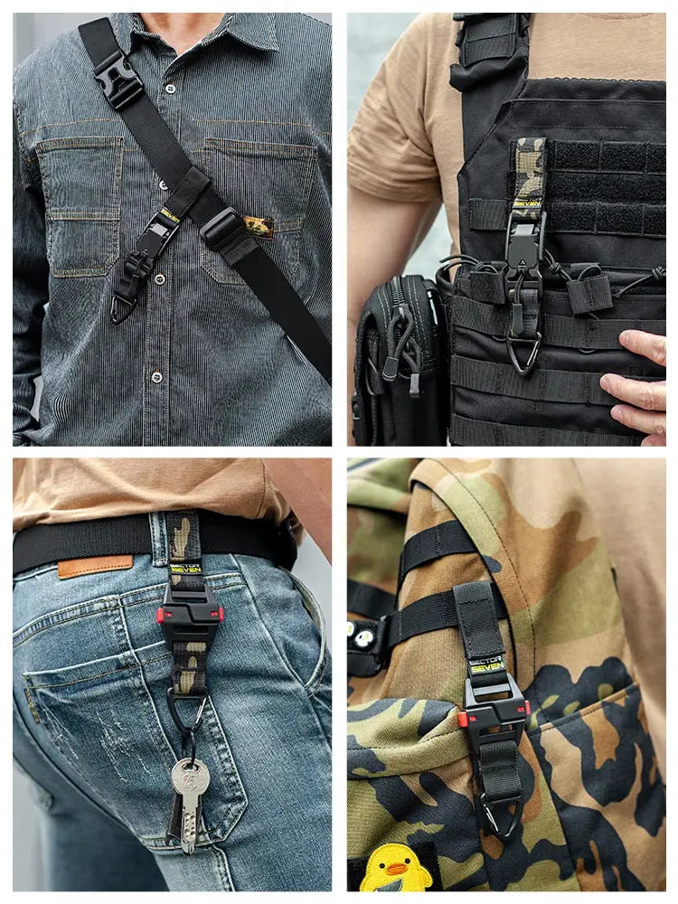 Tactical Multipurpose Triangle Quick Detachment Buckle Belt Quick Hanging Single Hook Survival Keychain EDC