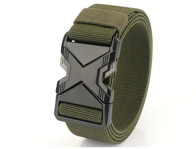 New Quick Release Metal Pluggable Buckle Tactical Belt Breathable Elastic Belts For Men Stretch Pants Waistband Hunting