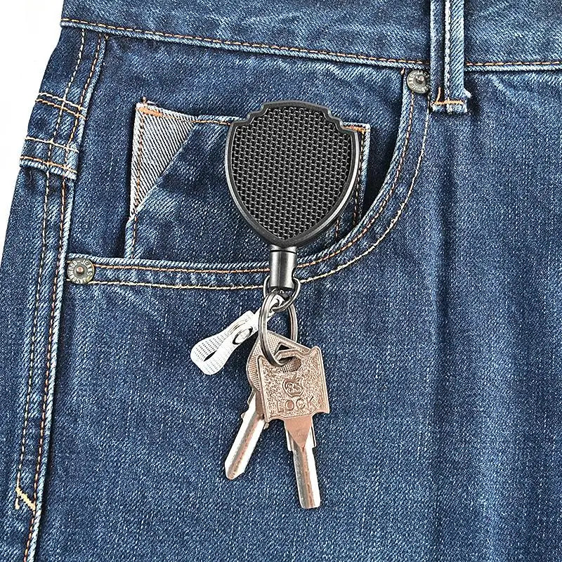 Heavy Duty Retractable Key Chains Pull Reel Carabiner Strong Steel Wire Rope Buckle Spring Key Ring Outdoor Sporty Keychain Tool