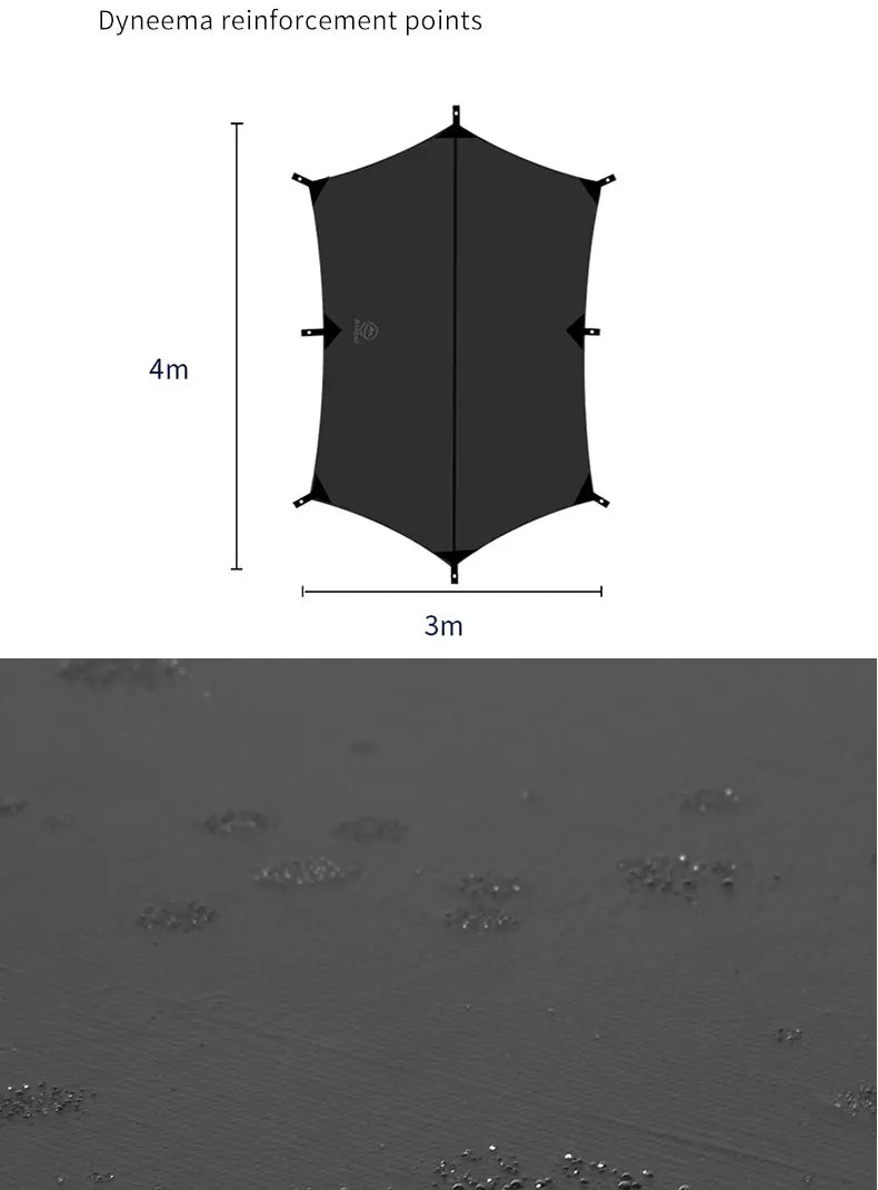 Aricxi 15d silicone nylon with dyneema ultra light weight tarp for outdoor camping  hiking backpacking black or gray