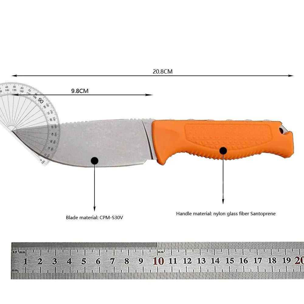 BM 15006 Fixed Straight EDC Knife S30V Blade Santoprene Handle Survival Hunting Camping Pocket Knife Outdoor Utility Hand Tools