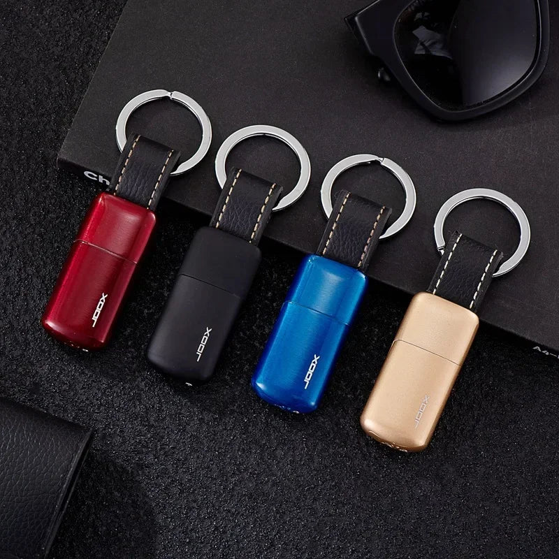 Metal Keychain Grinding Wheel Ignition Inflatable Lighter Portable Butane Gas Open Flame Lighter Smoking Accessories Gift Tool