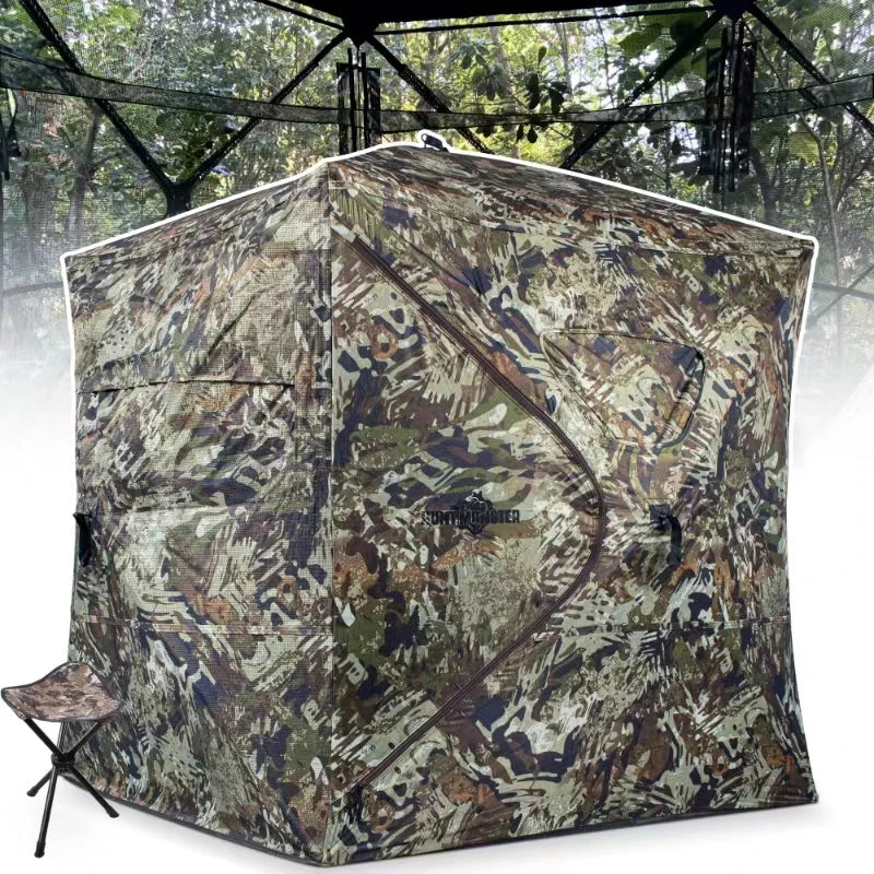 Outdoor 2-3 Person Automatic Camping Hunting Camouflage Tent Portable Watching Bird Spectator Unobstructed Viewing Game Private